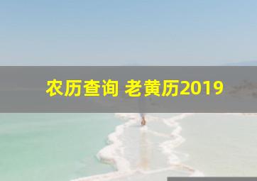 农历查询 老黄历2019